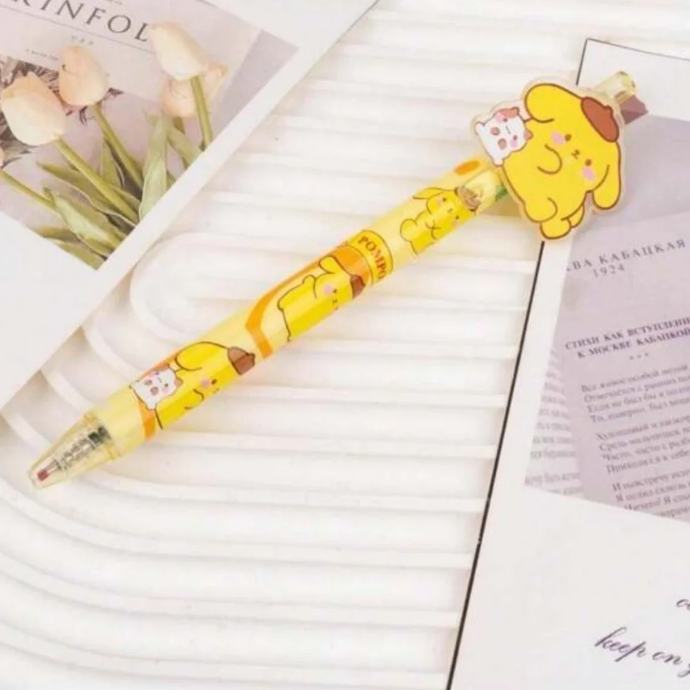 Set of 6, Hello Kitty & Friends Pens Sanrio Kuromi Melody Pom Cinnamoroll